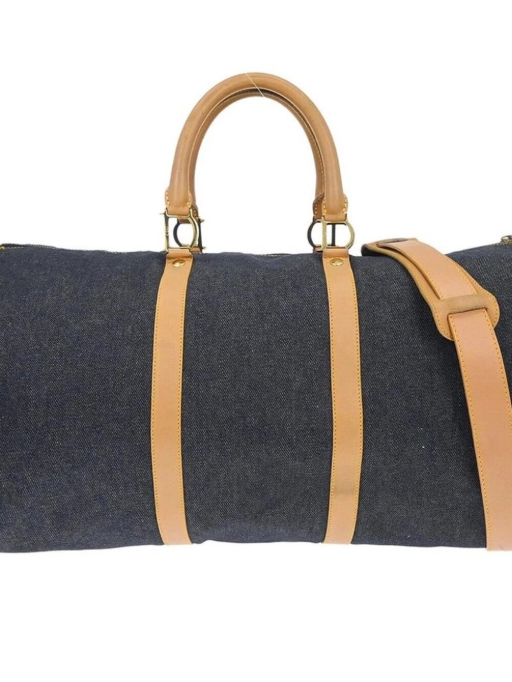 Christian Dior Navy Beige Denim Duffle Bag PZ0101 135842